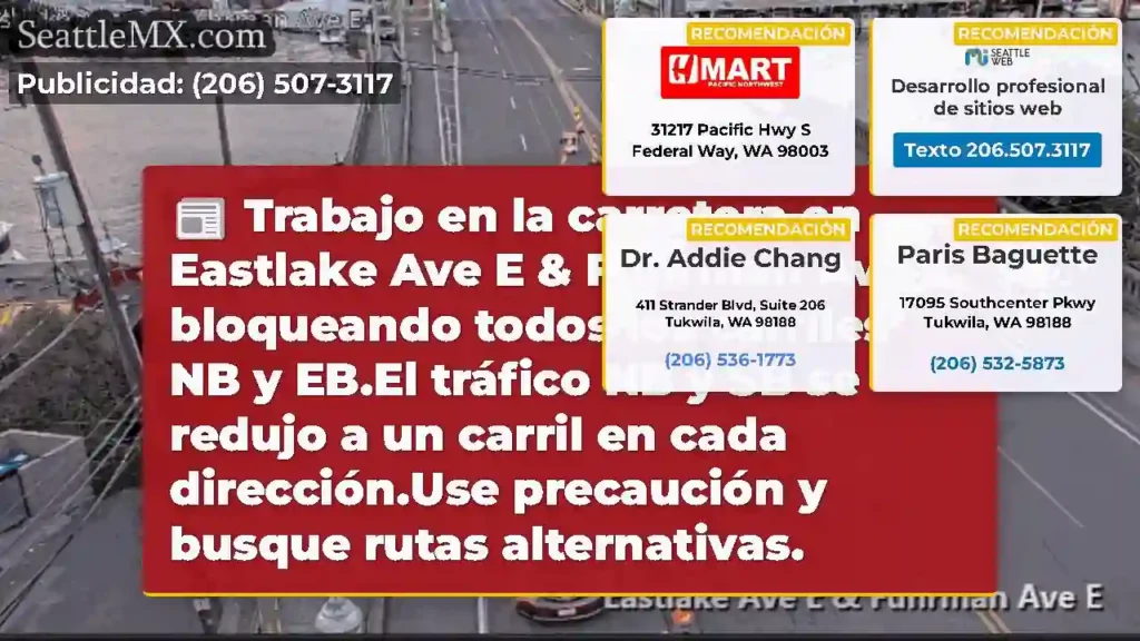 Trabajo en la carretera en Eastlake Ave E &