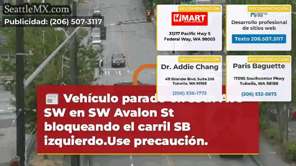 Vehículo parado en 35th Ave SW en SW Avalon St