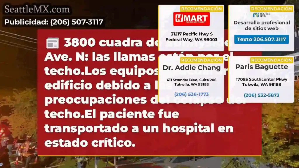 3800 cuadra de Sunnyside Ave. N: las llamas están