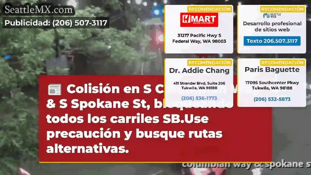 Colisión en S Columbian Way & S Spokane St,