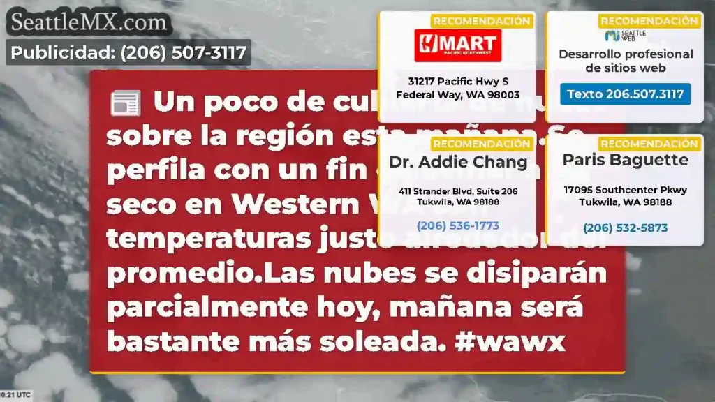 Un poco de cubierta de nubes sobre la región esta