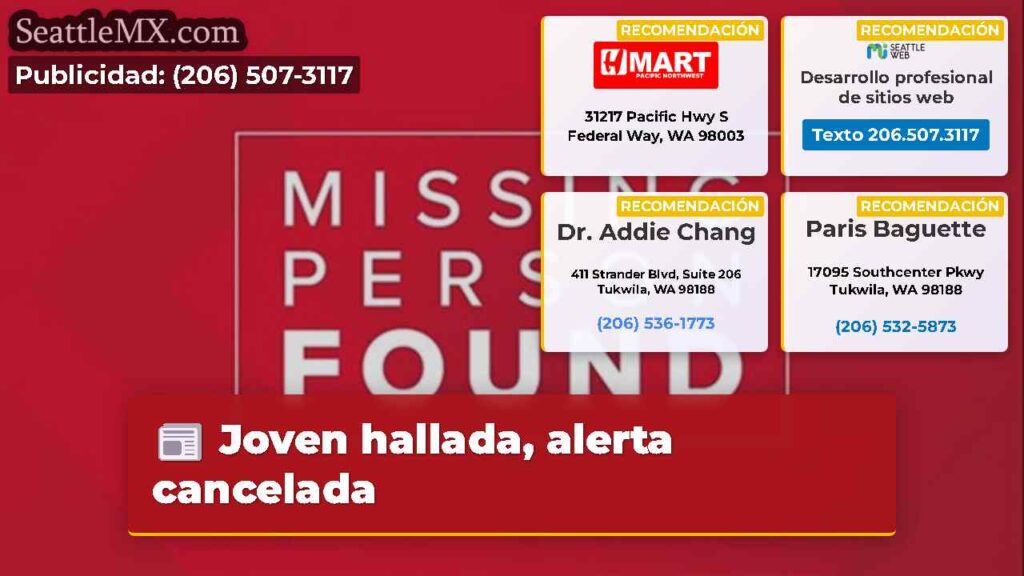 Joven hallada, alerta cancelada