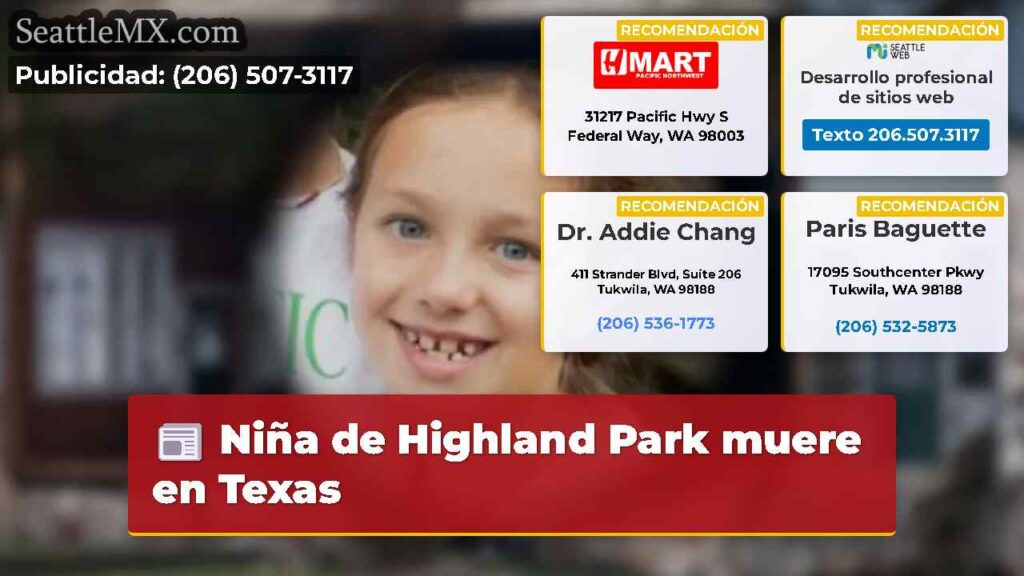 Niña de Highland Park muere en Texas