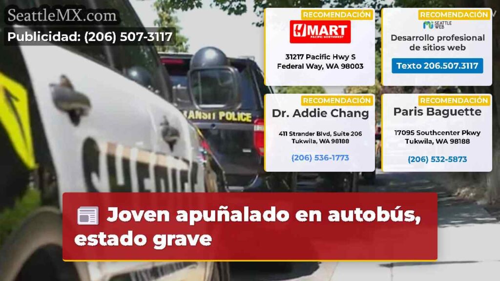 Joven apuñalado en autobús, estado grave