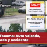 Tacoma Auto volcado robado y accidente