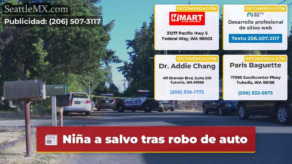 Niña a salvo tras robo de auto