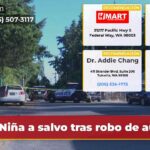 Niña a salvo tras robo de auto