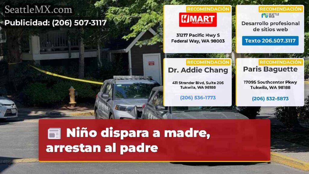 Niño dispara a madre, arrestan al padre