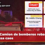Camion de bomberos robado causa caos