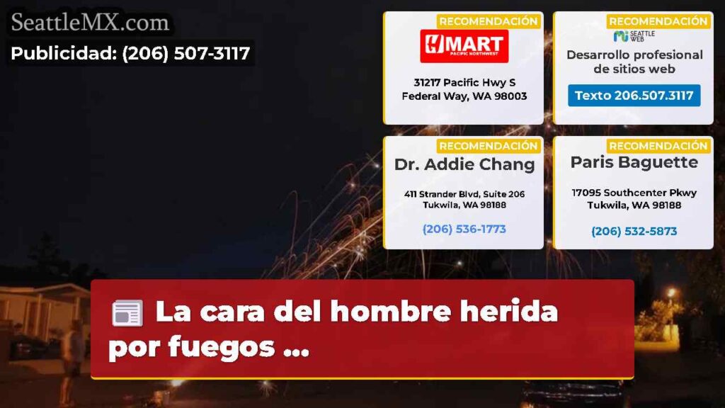 La cara del hombre herida por fuegos ...