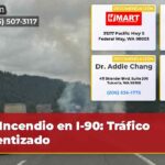 Incendio en I-90 Tráfico ralentizado