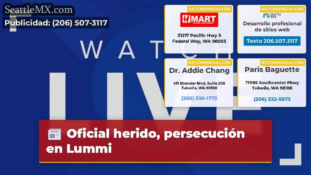 Oficial herido, persecución en Lummi