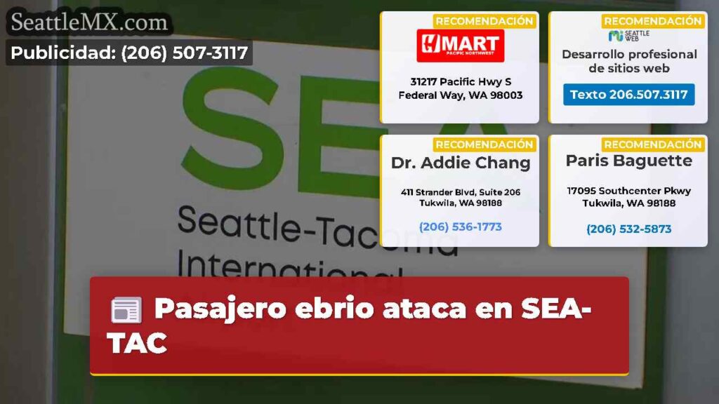 Pasajero ebrio ataca en SEA-TAC