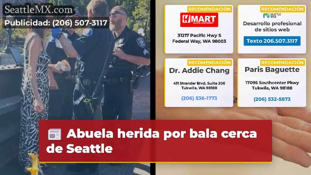 Abuela herida por bala cerca de Seattle