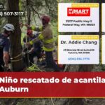 Niño rescatado de acantilado en Auburn