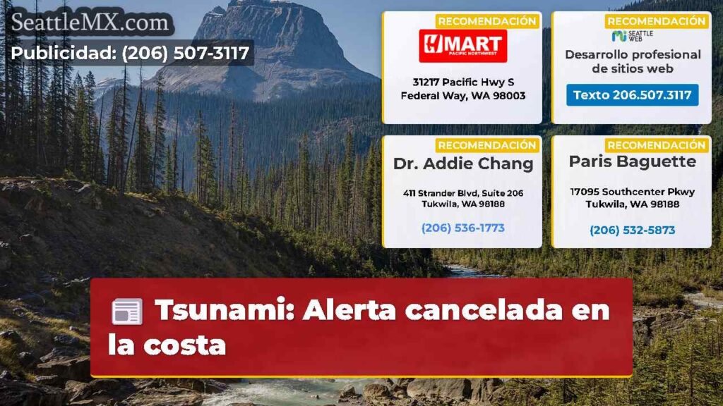 Tsunami: Alerta cancelada en la costa