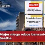 Mujer niega robos bancarios en Seattle