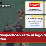 Sospechoso salta al lago tras tiroteo