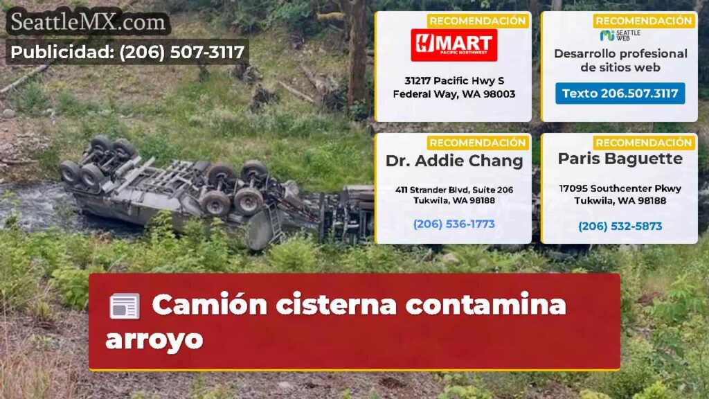 Camión cisterna contamina arroyo