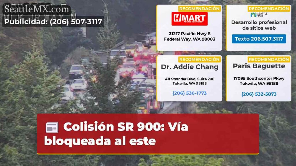 Colisión SR 900: Vía bloqueada al este