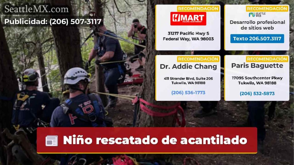 Niño rescatado de acantilado