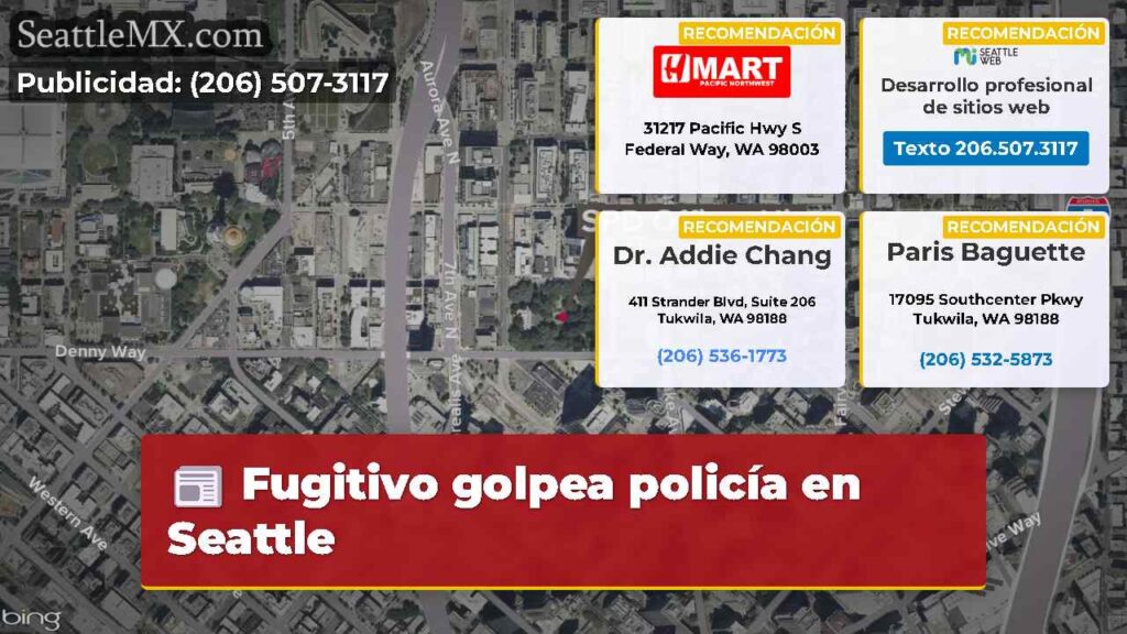 Fugitivo golpea policía en Seattle