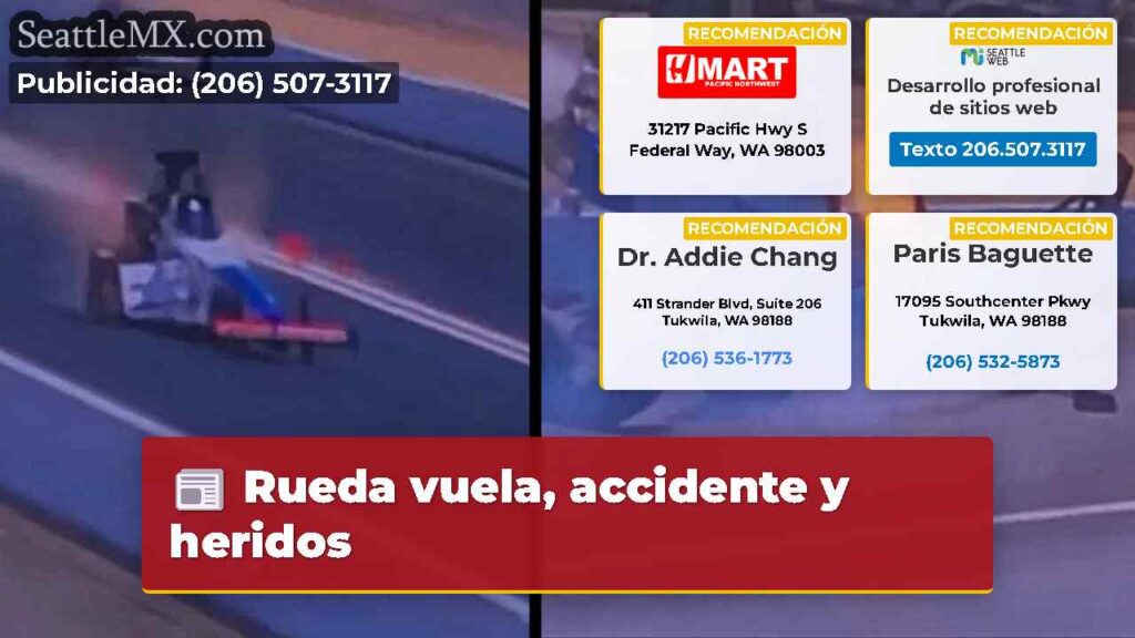 Rueda vuela, accidente y heridos