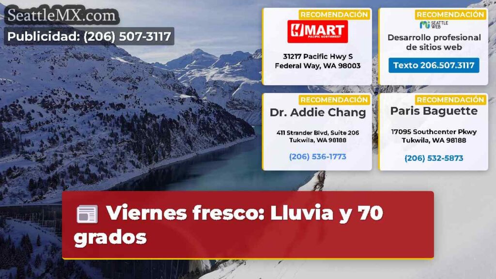 Viernes fresco: Lluvia y 70 grados