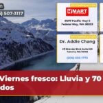 Viernes fresco Lluvia y 70 grados