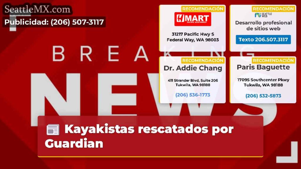 Kayakistas rescatados por Guardian