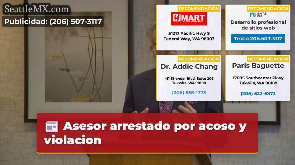 Asesor arrestado por acoso y violacion