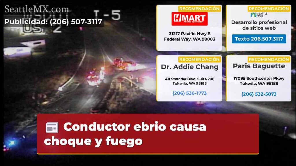Conductor ebrio causa choque y fuego