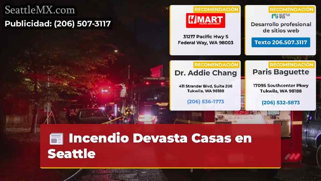 Incendio Devasta Casas en Seattle