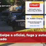Golpe a oficial fuga y auto robado