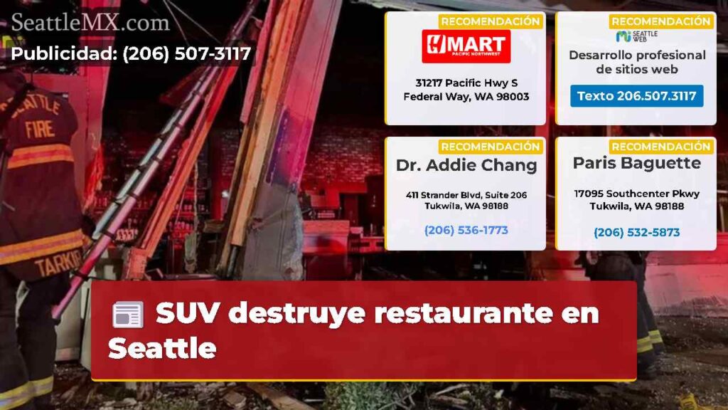 SUV destruye restaurante en Seattle