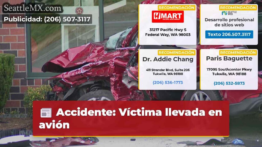Accidente: Víctima llevada en avión