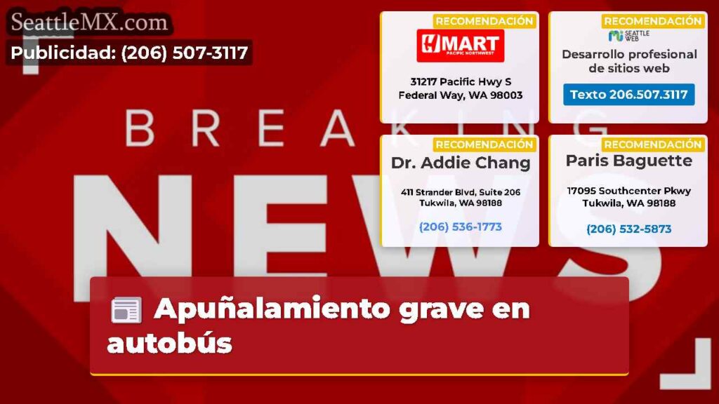 Apuñalamiento grave en autobús