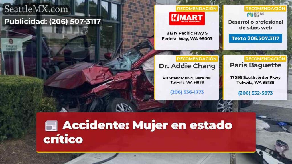 Accidente: Mujer en estado crítico