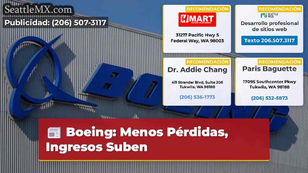 Boeing: Menos Pérdidas, Ingresos Suben
