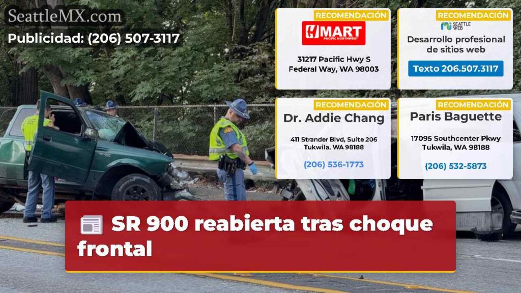SR 900 reabierta tras choque frontal