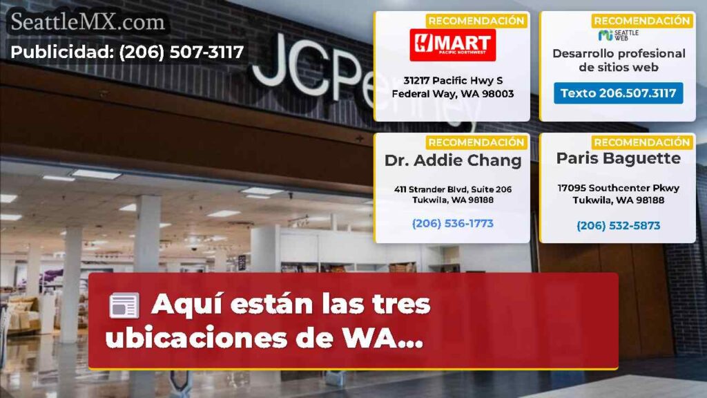 Aquí están las tres ubicaciones de WA...