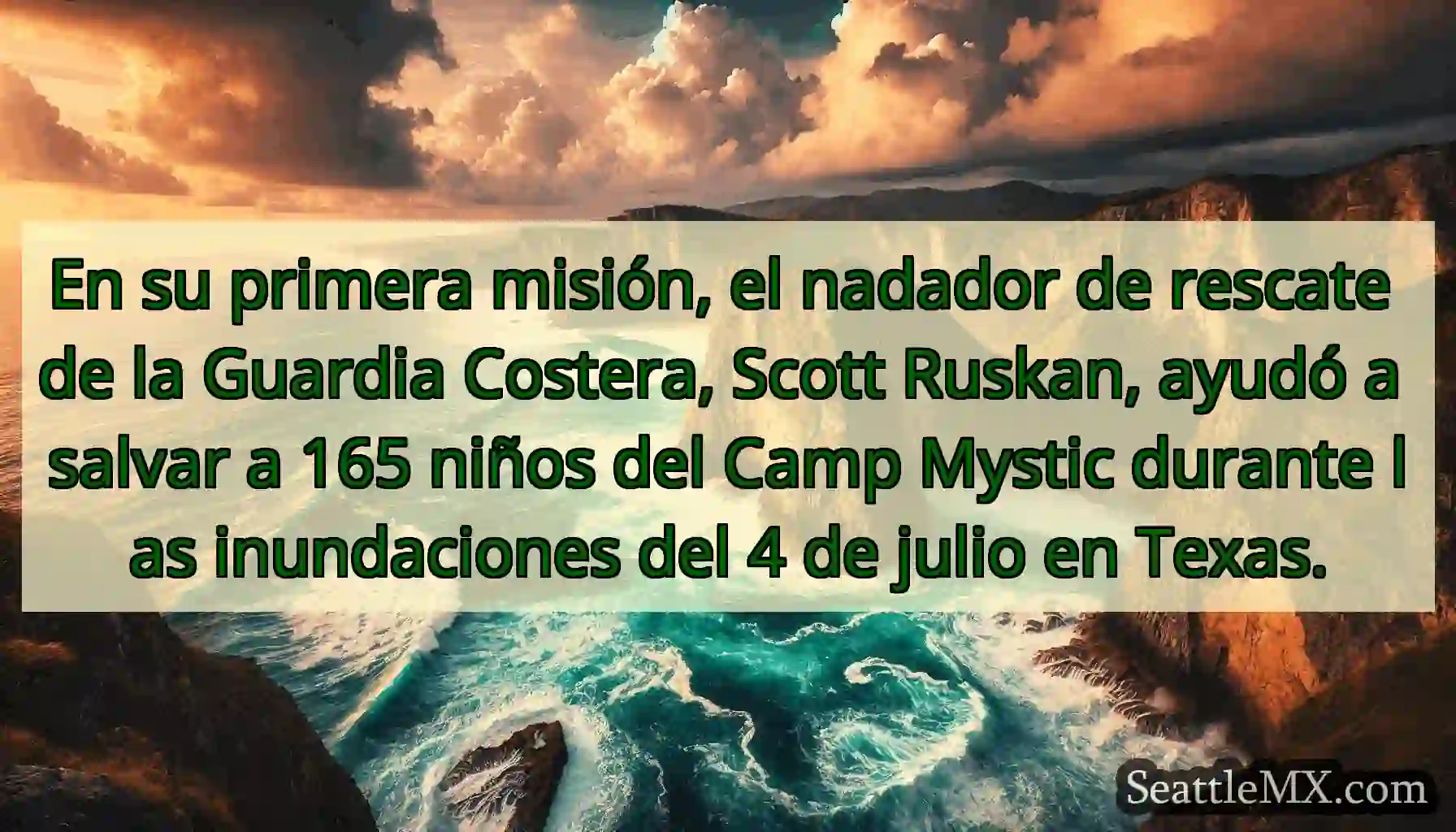 En su primera misión, el nadador de rescate de la