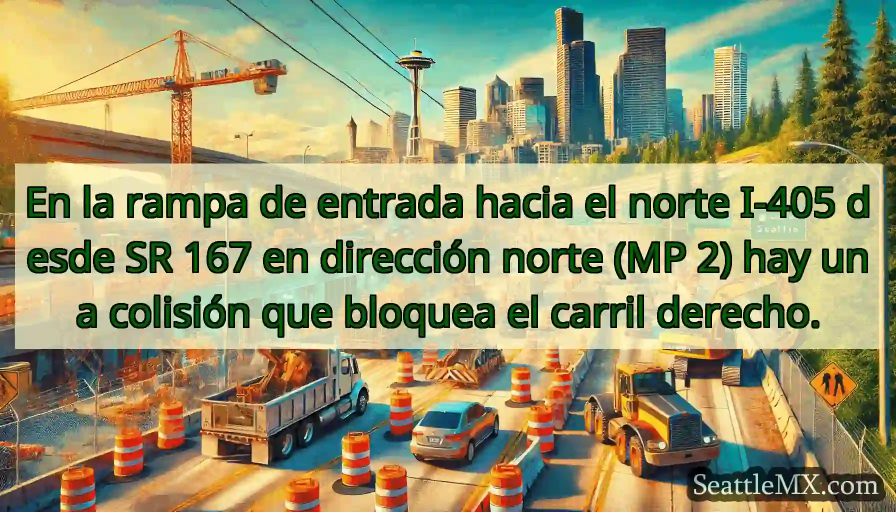 En la rampa de entrada hacia el norte I-405 desde