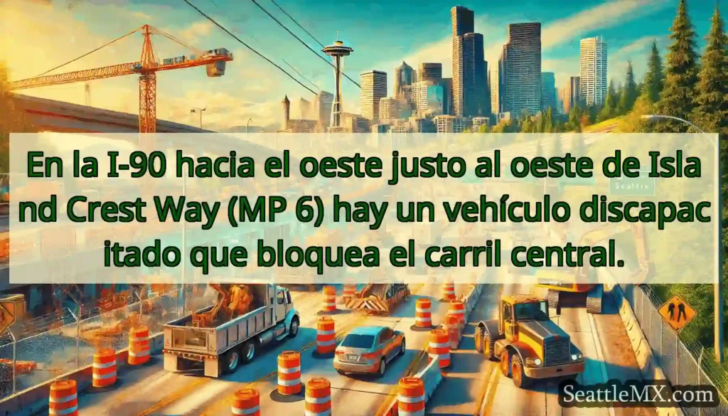 En la I-90 hacia el oeste justo al oeste de