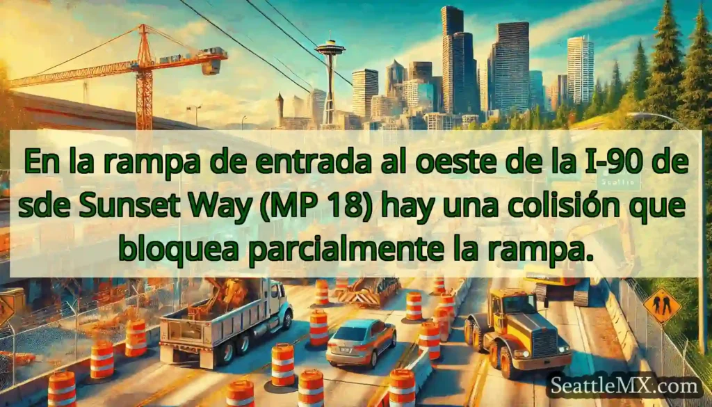 En la rampa de entrada al oeste de la I-90 desde