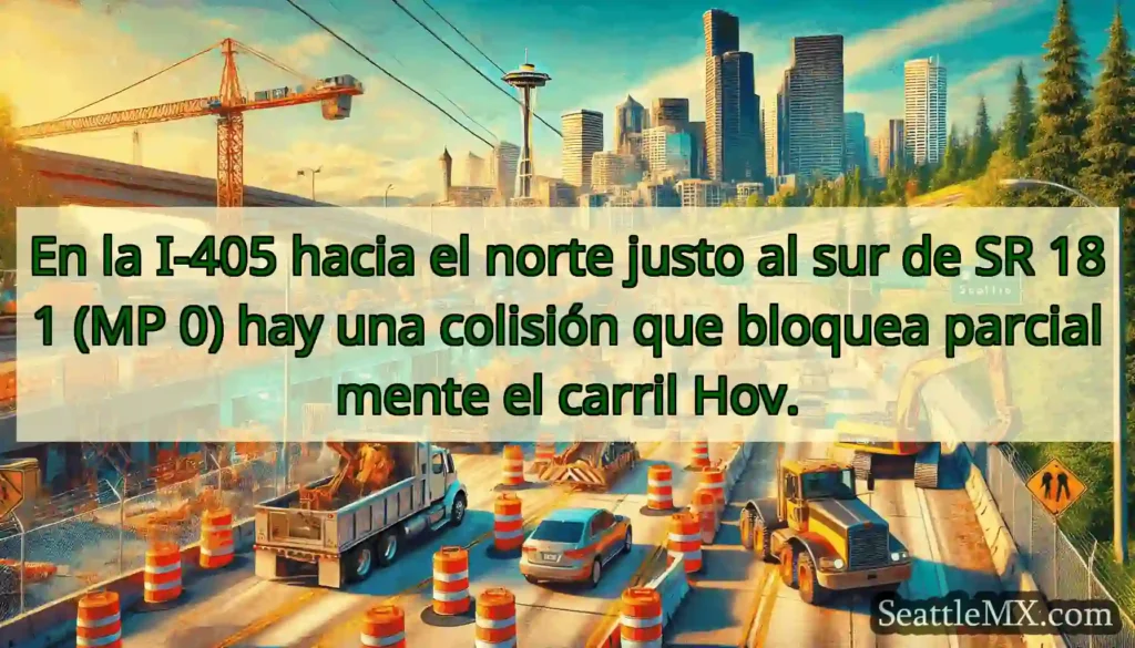 En la I-405 hacia el norte justo al sur de SR 181