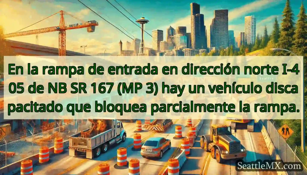 En la rampa de entrada en dirección norte I-405