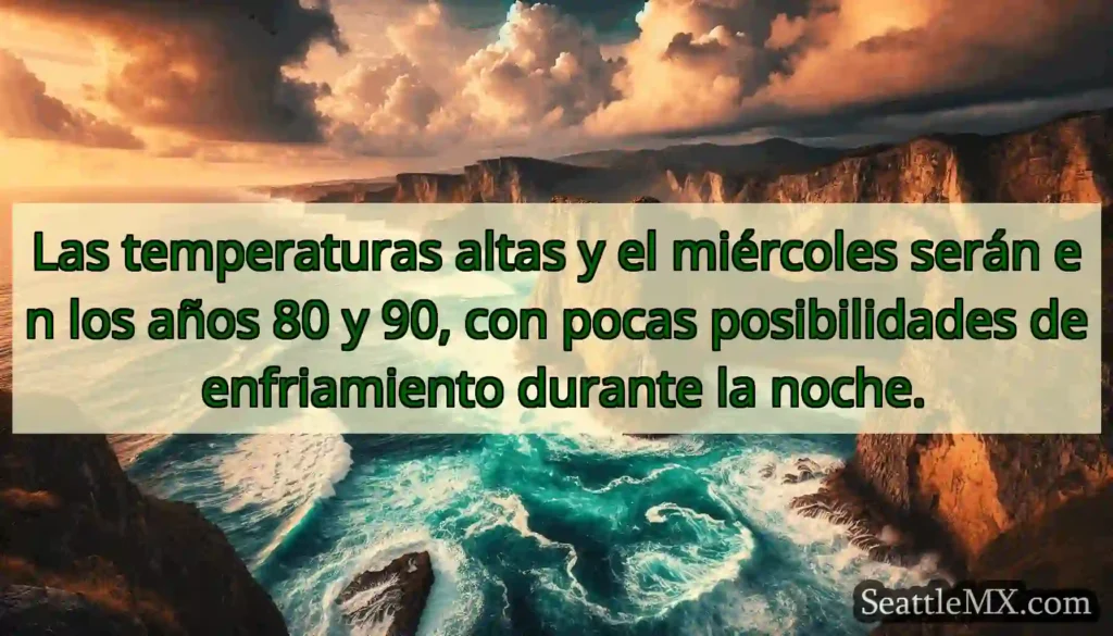 Las temperaturas altas y el miércoles serán en