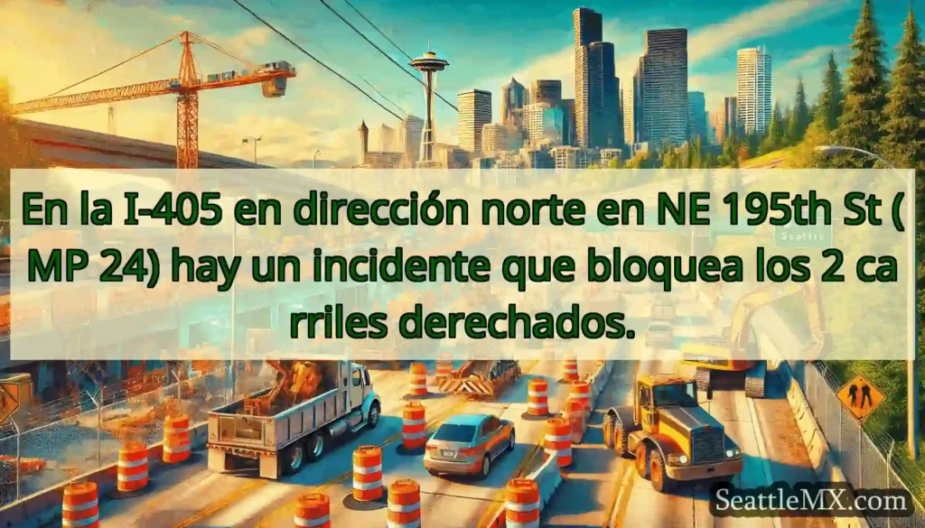 En la I-405 en dirección norte en NE 195th St (MP