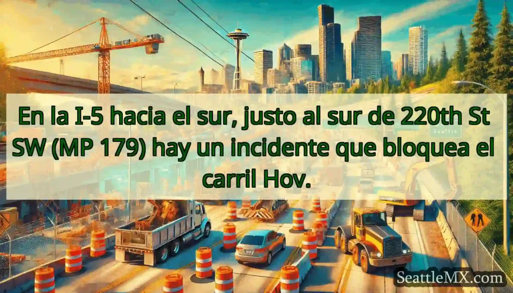 En la I-5 hacia el sur, justo al sur de 220th St
